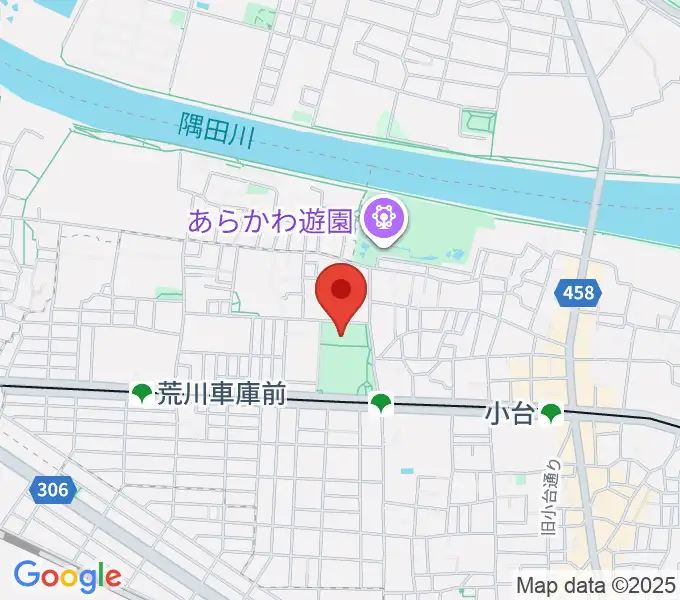 あらかわ遊園スポーツハウスの地図
