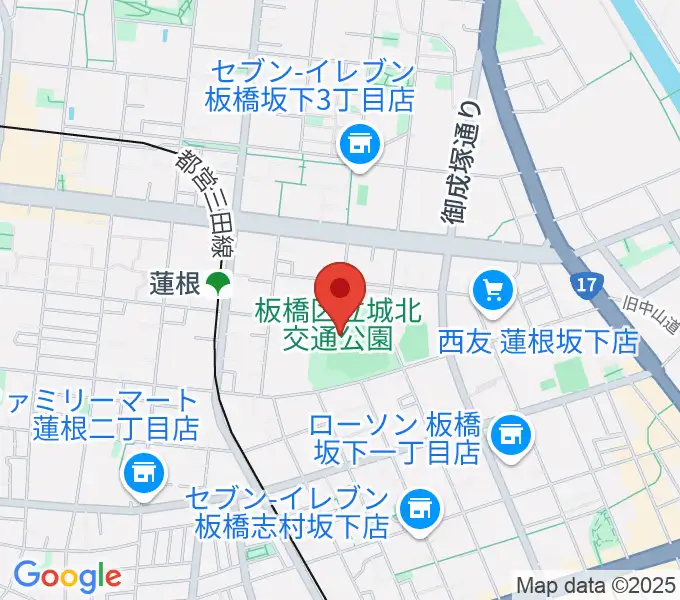 板橋区立城北野球場の地図