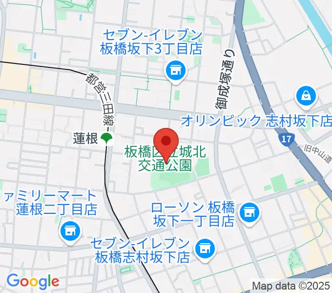 板橋区立城北野球場の地図