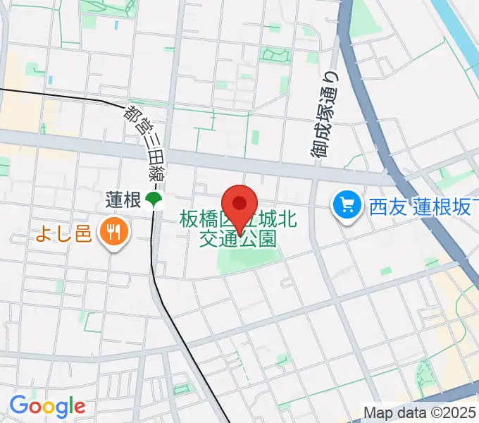 板橋区立城北野球場の地図