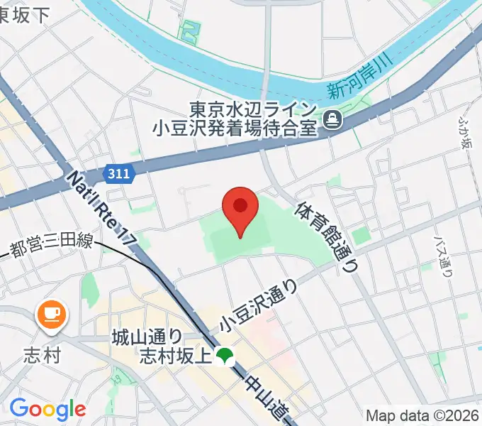 小豆沢野球場の地図