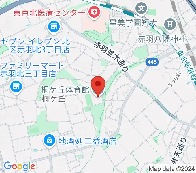 桐ケ丘体育館の地図