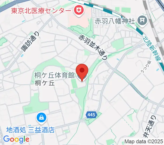 桐ケ丘体育館の地図
