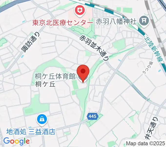 桐ケ丘体育館の地図