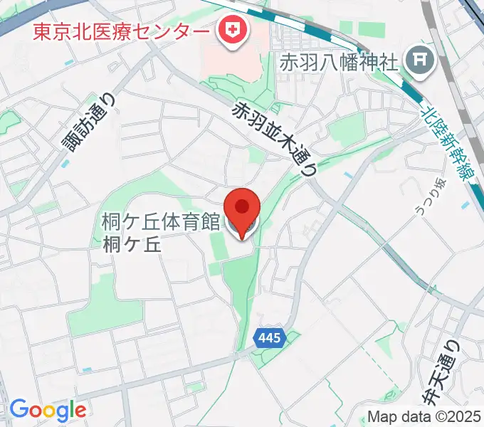 桐ケ丘体育館の地図