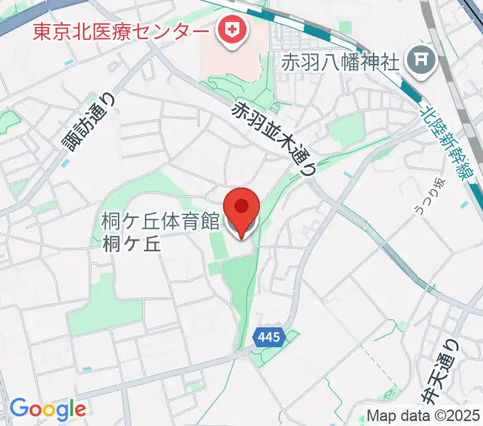 桐ケ丘体育館の地図