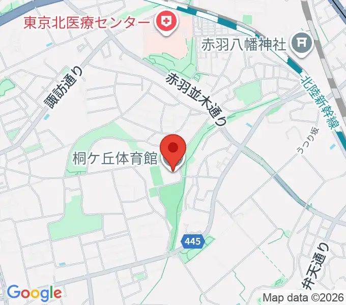 桐ケ丘体育館の地図