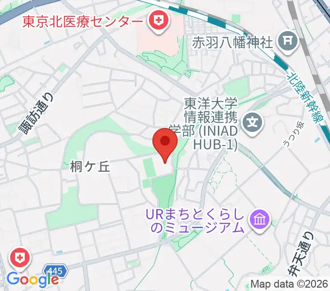 桐ケ丘体育館の地図