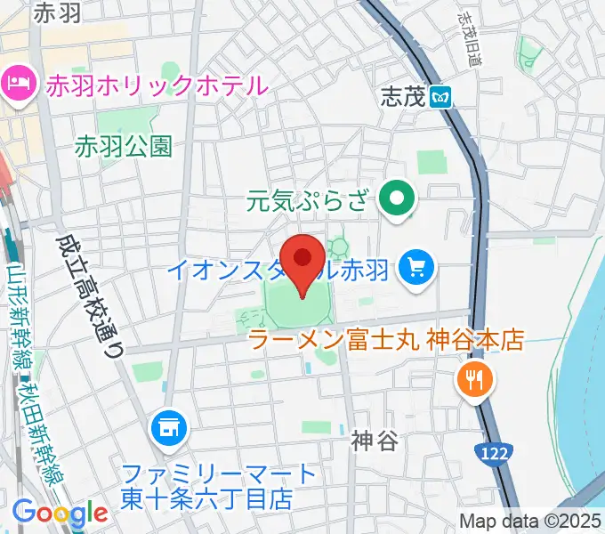 北区立北運動場の地図