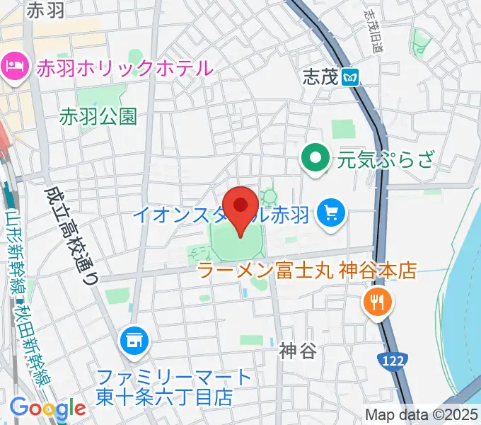 北区立北運動場の地図