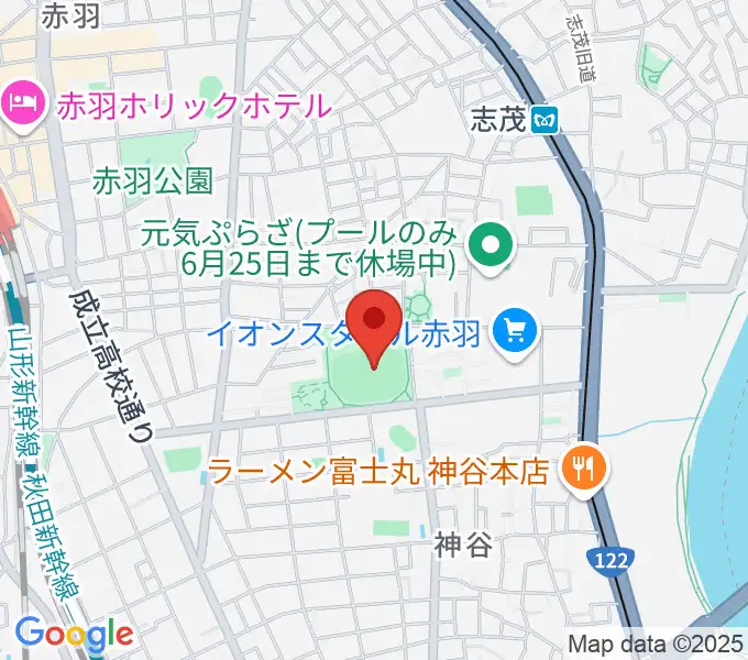 北区立北運動場の地図