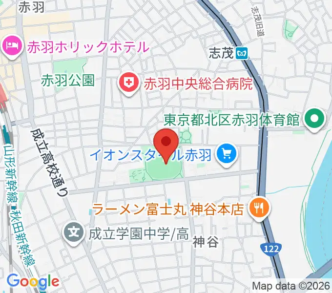 北区立北運動場の地図