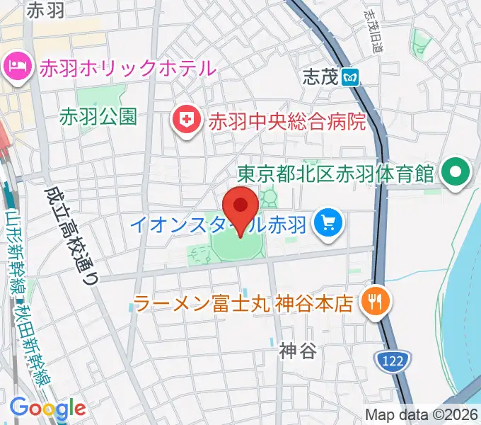 北区立北運動場の地図