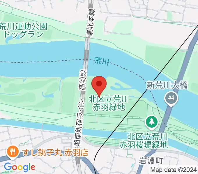 新荒川大橋野球場の地図