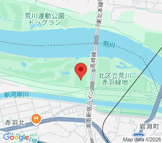 新荒川大橋サッカー場の地図