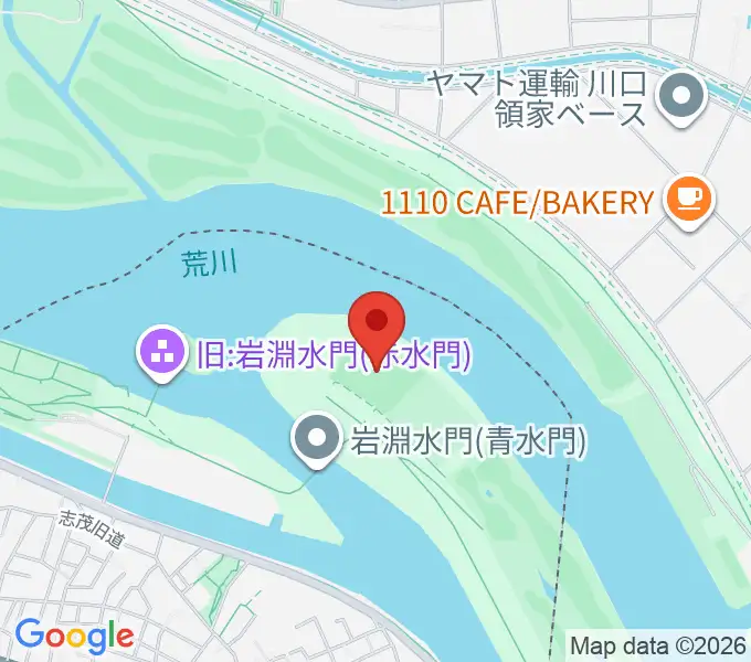 岩淵水門野球場の地図