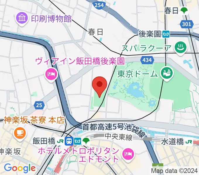 小石川運動場の地図