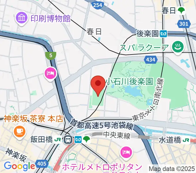 小石川運動場の地図