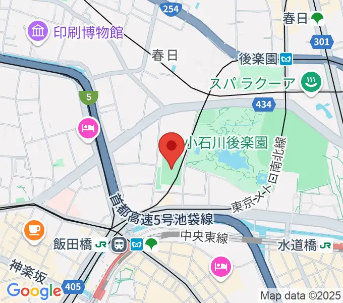 小石川運動場の地図