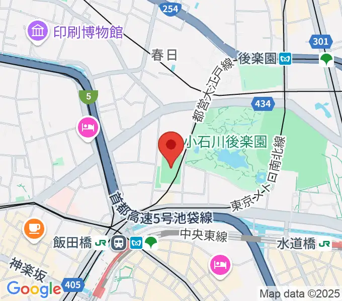 小石川運動場の地図