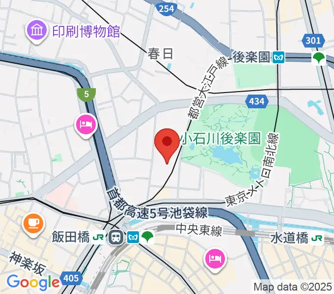 小石川運動場の地図
