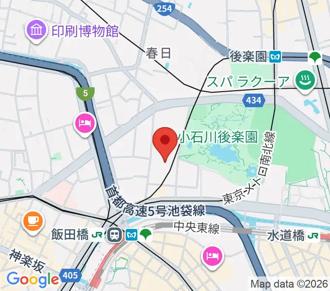 小石川運動場の地図
