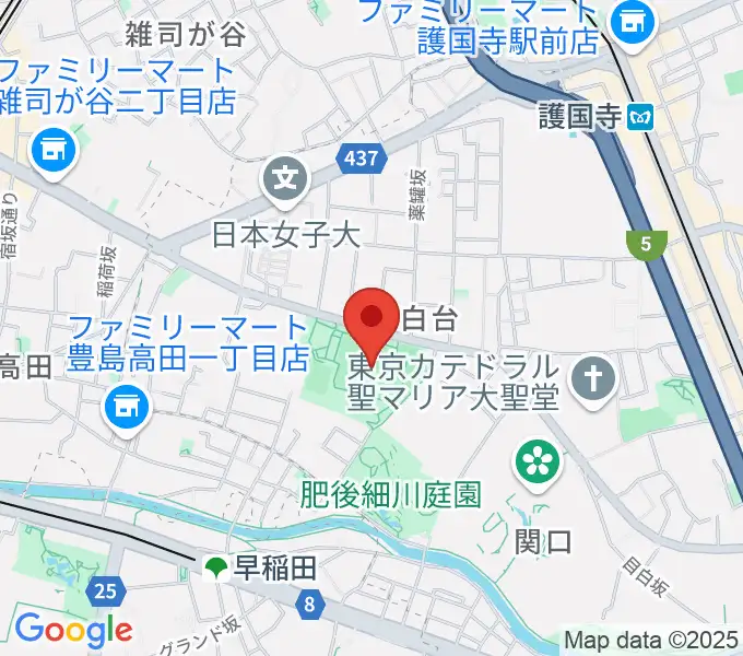 目白台運動公園多目的広場の地図