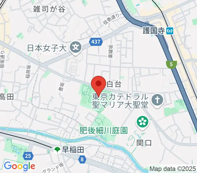 目白台運動公園多目的広場の地図