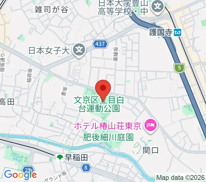 目白台運動公園多目的広場の地図