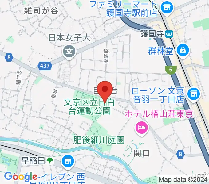 目白台運動公園フットサルコートの地図