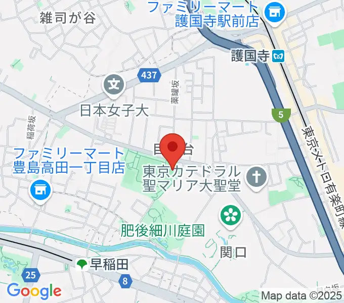 目白台運動公園フットサルコートの地図