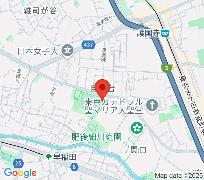 目白台運動公園フットサルコートの地図