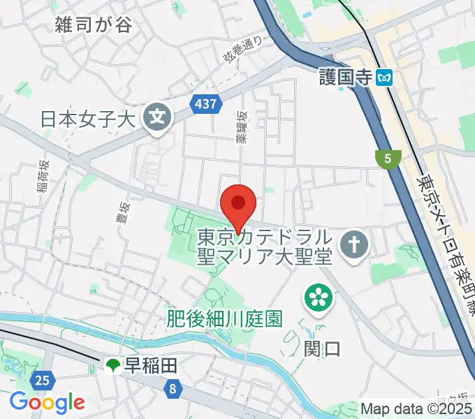 目白台運動公園フットサルコートの地図