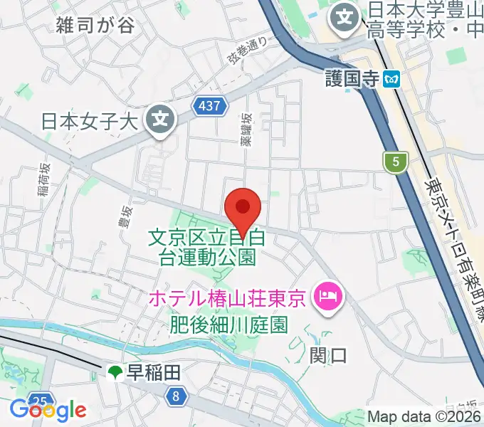 目白台運動公園フットサルコートの地図
