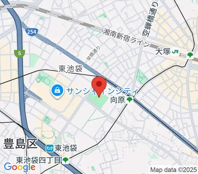 豊島区総合体育場野球場の地図