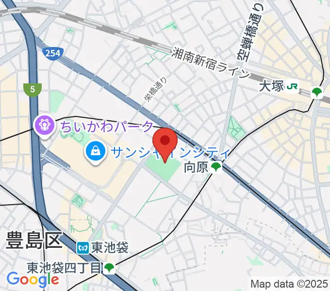 豊島区総合体育場野球場の地図