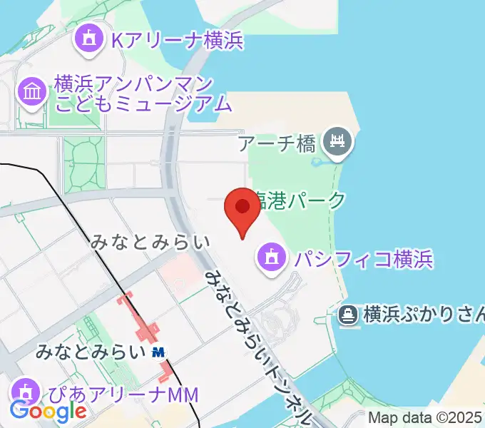 パシフィコ横浜 展示ホールの地図