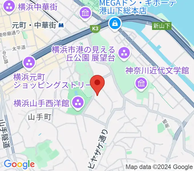 山手資料館の地図