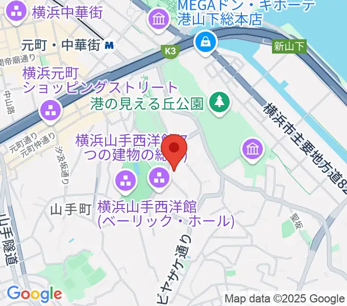 山手資料館の地図