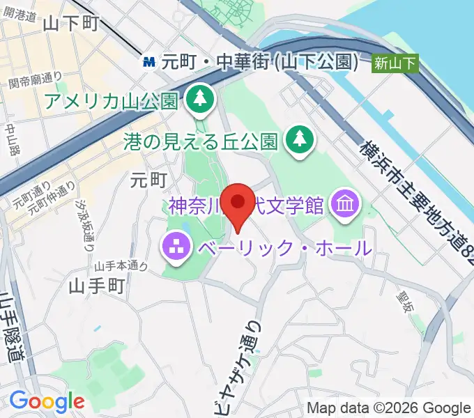 山手資料館の地図