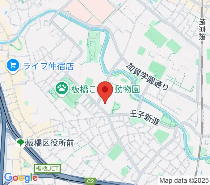 板橋区立植村記念加賀スポーツセンターの地図