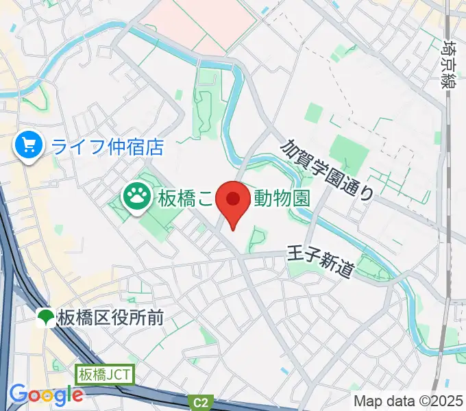 板橋区立植村記念加賀スポーツセンターの地図