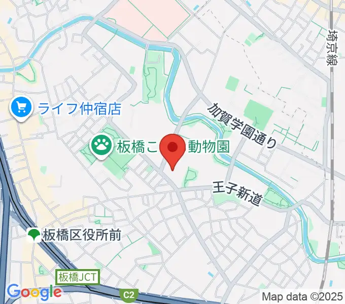 板橋区立植村記念加賀スポーツセンターの地図