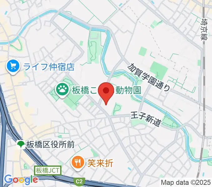 板橋区立植村記念加賀スポーツセンターの地図