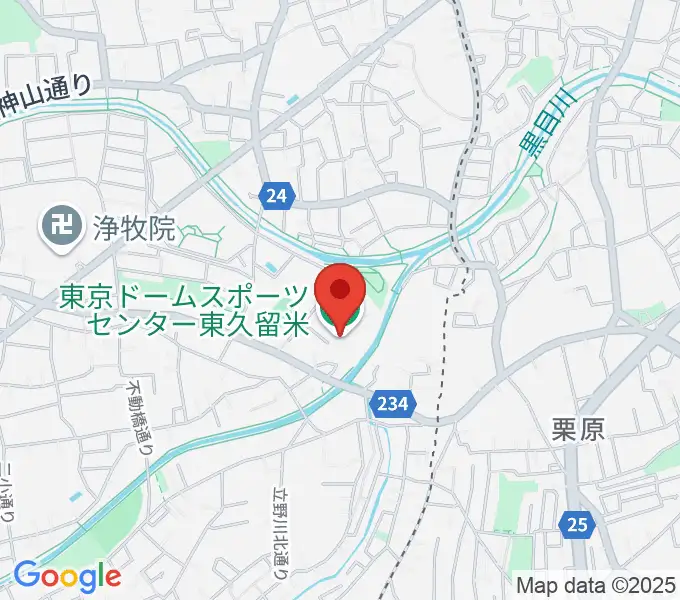 東久留米市スポーツセンターの地図