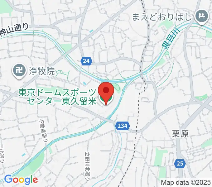 東久留米市スポーツセンターの地図