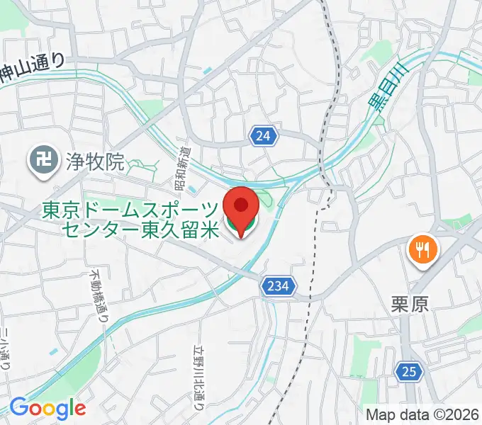 東久留米市スポーツセンターの地図