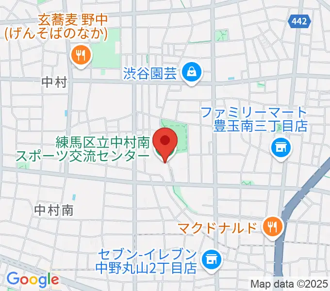練馬区立中村南スポーツ交流センターの地図