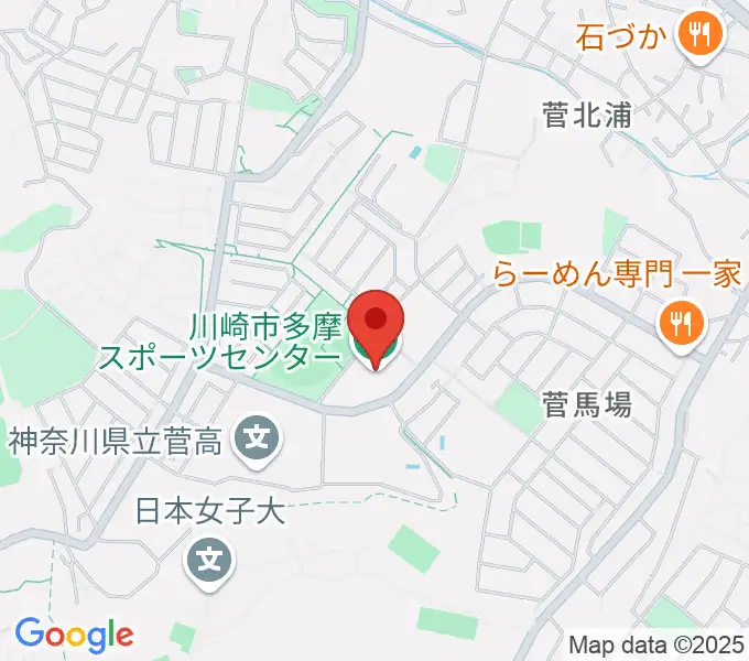 川崎市多摩スポーツセンターの地図