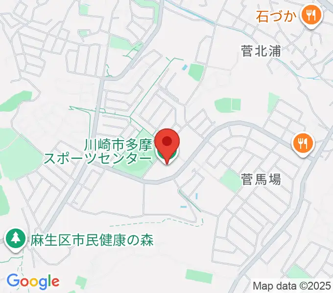 川崎市多摩スポーツセンターの地図